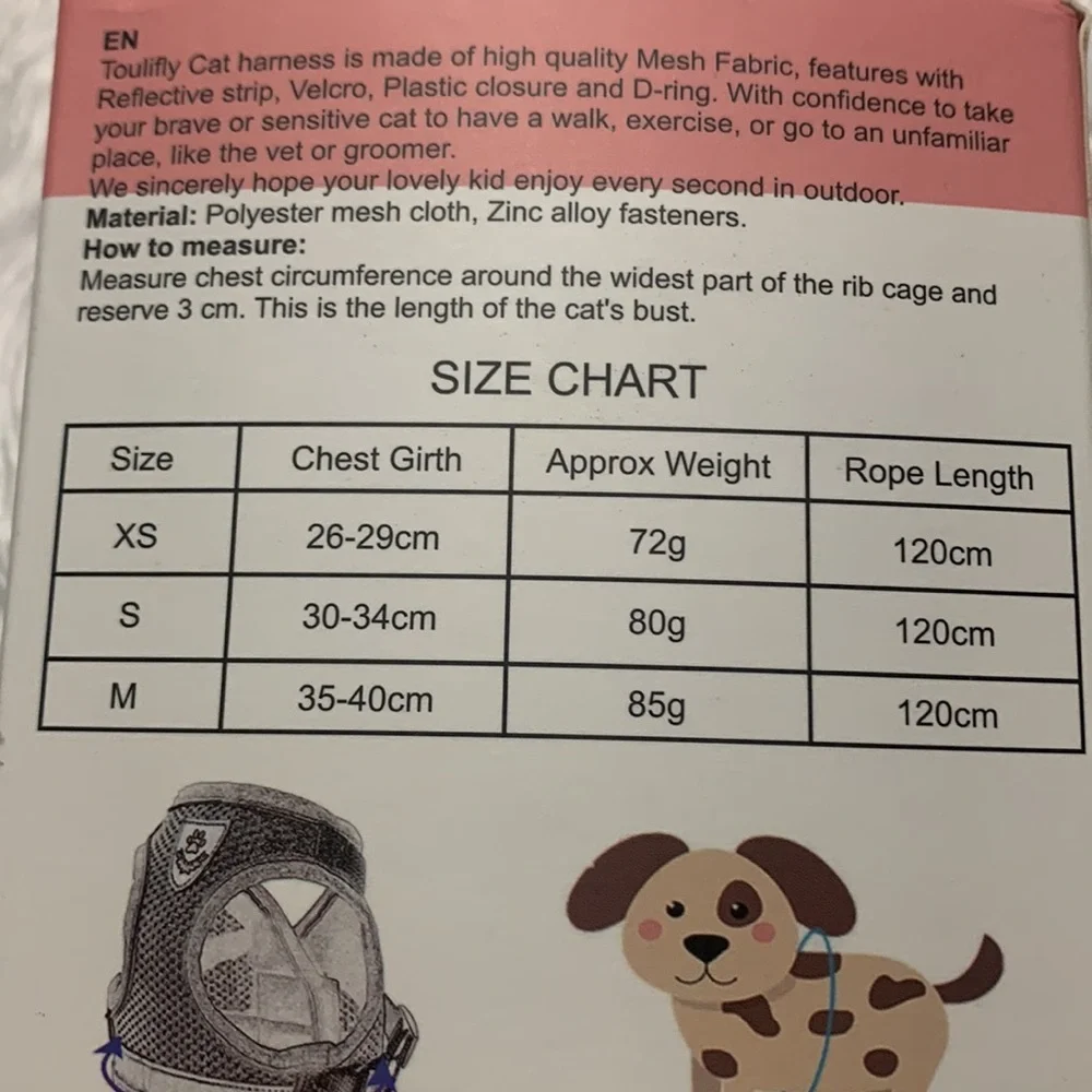 Cat harness and leash
